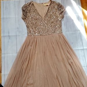 ASOS Maya Dress, Size 8, Taupe
